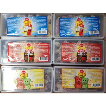 MIX SOUR CANDIES FRIES BEARS COLA 275